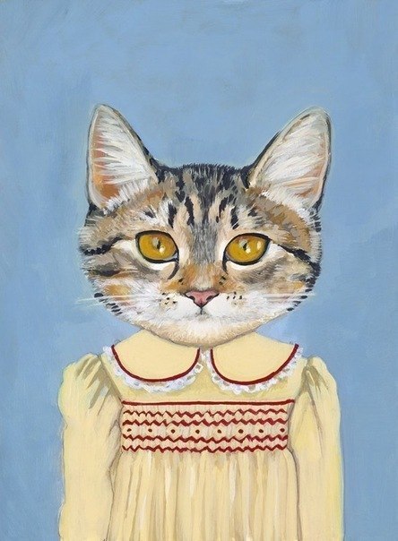 Кошки в одежде.Иллюстратор Heather Mattoon