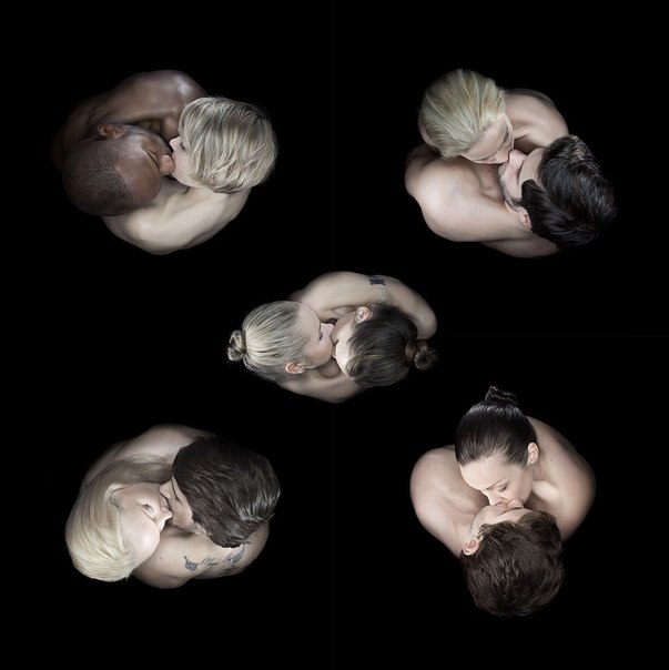 Фотограф Andy Barter сделал серию кадров, на которых зафиксировал поцелуи с очень необычных ракурсов.