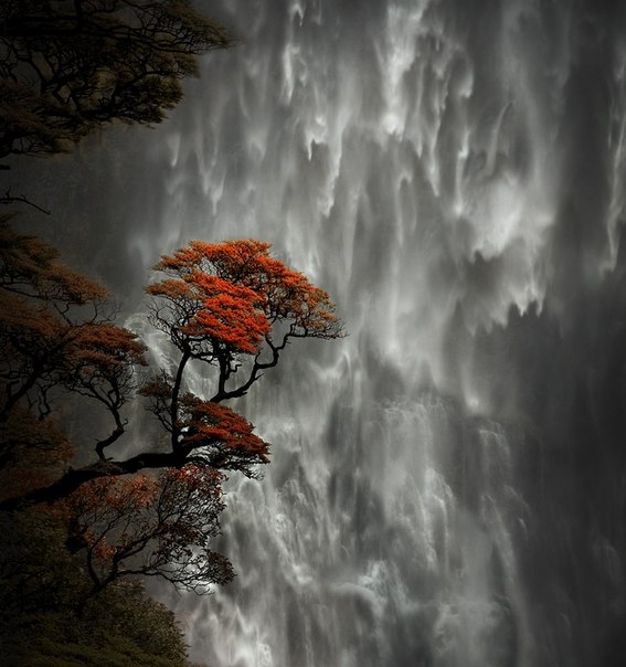 Водопад Devil's Punchbowl, Новая Зеландия.