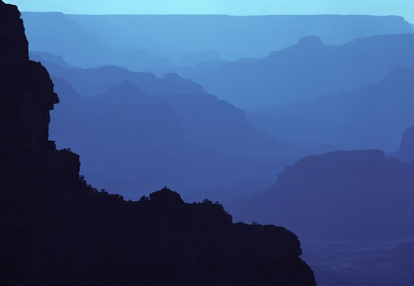Туманное утро в Гранд-Каньоне, плато Колорадо, штат Аризона, США.