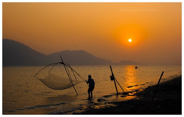 Утренняя рыбалка. Гувахати, Ассам, Индия