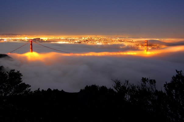 Сан-Франциско в тумане, США.