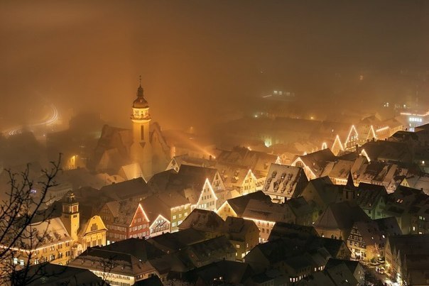 Городок Альбштад в тумане, Германия