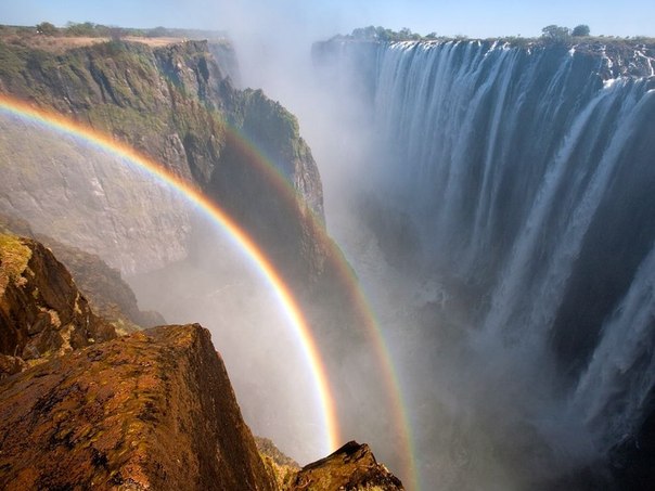 Вид на водопад Виктория, Замбия.
