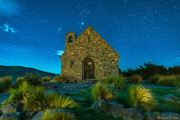 Церковь у озера Tekapo, Новая Зеландия.
