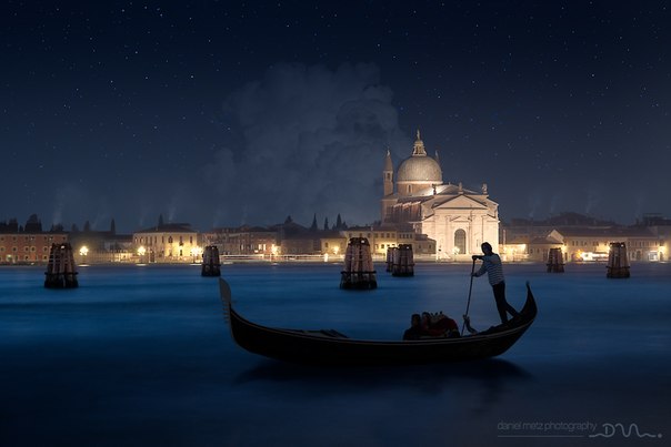 Ночь в Венеции, Италия.