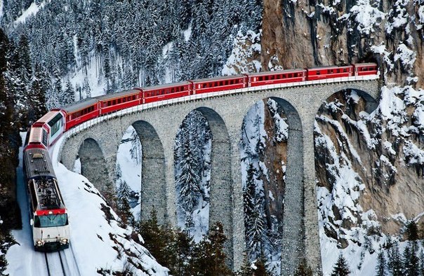 Железная дорога в Швейцарии.