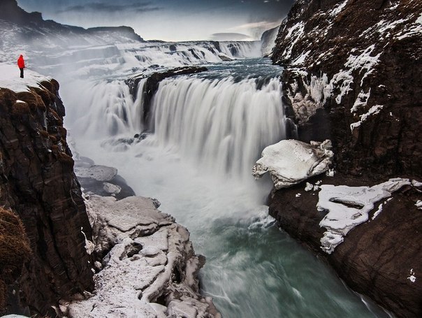 Водопад Гюдльфосс на реке Хвитау, долина Хаукадалур, Исландия.