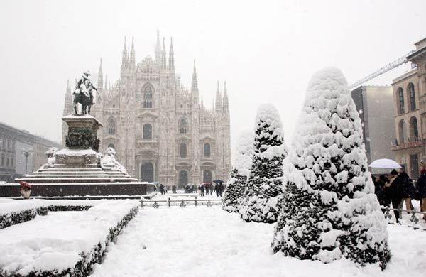 Зимний Милан, Италия.