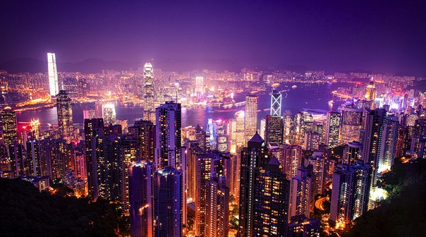 Ночной Гонконг. Вид с горы Виктория.