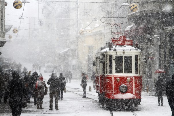 Зима в Стамбуле, Турция.
