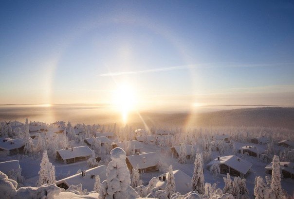 Сказочно морозное утро в Исо-Сьёте, Финляндия.