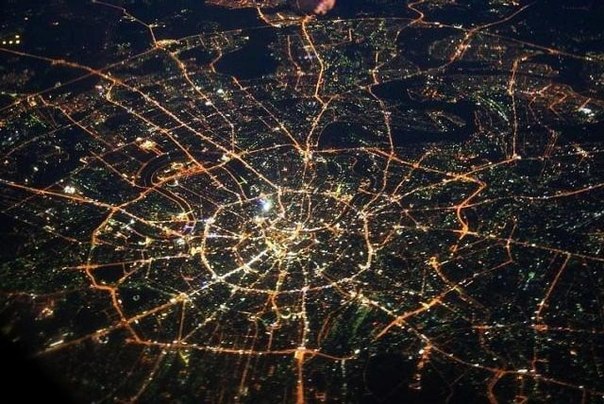 Ночная Москва, Россия.