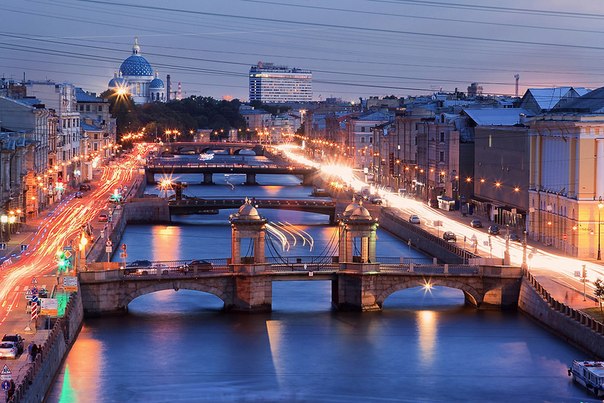 Мосты на Фонтанке, Санкт - Петербург, Россия.