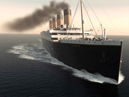 Оркестр затонувшего корабля "Титаник" продолжал играть во время гибели и утонул вместе с кораблем.