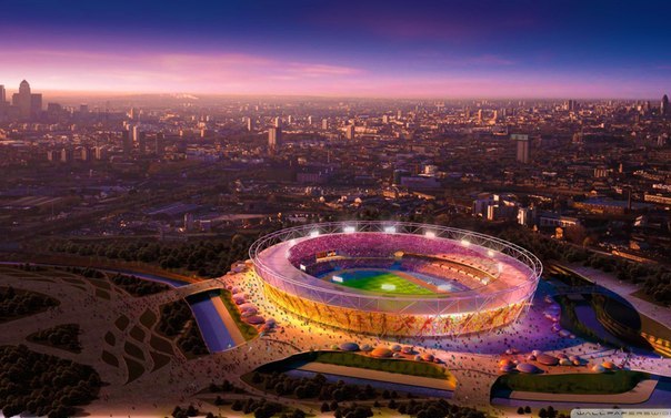 Лондонский олимпийский стадион – самый лёгкий в своём роде. Для его строительства использовано 2 500 тонн стальных трубок, переработанных из старых газопроводных труб. Так что стадион получился ещё и довольно «зелёным».