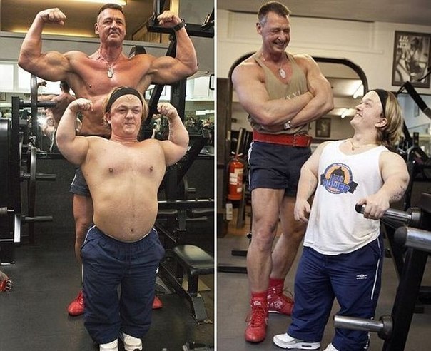 этого тридцатилетнего лилипута с каменными мышцами зовут Джейсон Оуэн. Несмотря на свой рост, он стал культуристом, который может поднять штангу с весом, превышающим массу его тела в два раза!