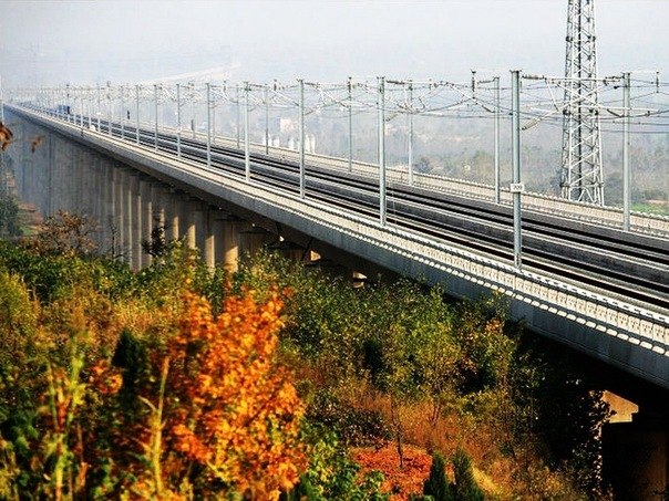 Самый длинный мост в мире, по состоянию на 2011 год, построен в Китае. Общая длина моста через реку Вей составляет 79 км 732 м. Мост является частью Чжэнчжоуской железнодорожной линии.