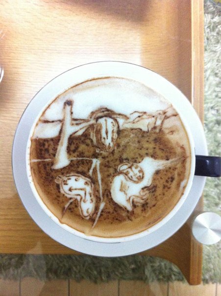 Необычные произведения искусства из кофе латте