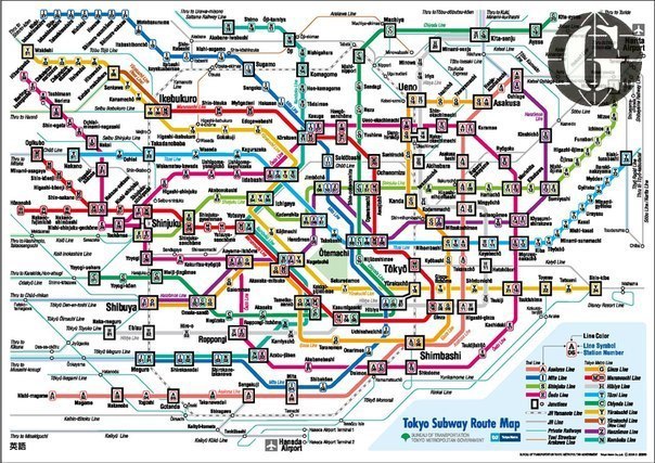 Сеть токийского метрополитена насчитывает 290 станций. Подвижной состав перевозит 3,174 миллиардa пассажиров в год.