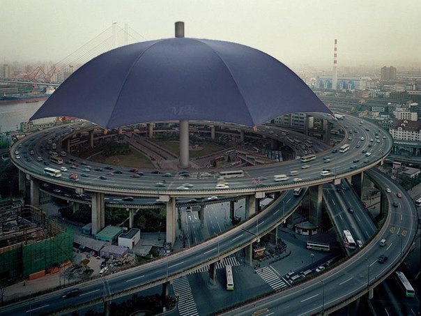 Самый большой зонт в мире находится в Китае, провинция Gansu