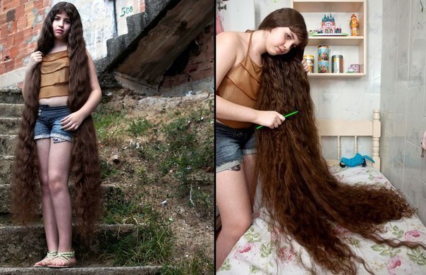 12-летняя Наташа Мораэс де Андранде из Рио-де-Жанейро устала быть обладательницей шевелюры длиной в 1,6 метра. В этом году девочка планирует отрезать волосы, которые сильно усложняют ее жизнь, и продать их за 2000$.