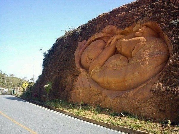 Скульптура в скале, Мексика.