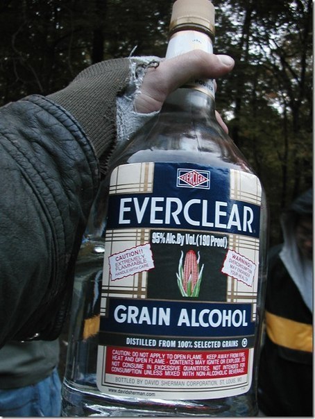 Ликер Everclear — в 1979 году был зарегистрирован в книге рекордов Гинесса как самый крепкий акогольный напиток в мире. Его «убойность» измеряется от 75% до 95% качественного спирта из пшеницы (151 и 190 градусов соответственно). Конечно, его не пьют в чистом виде, во всяком случае не рекомендуют, он входит в состав многочисленных коктейлей, в том числе и печально знаменитого коктейля «Mustache Ride», который гарантированно обеспечивает тяжелейшее состояние организма на утро.