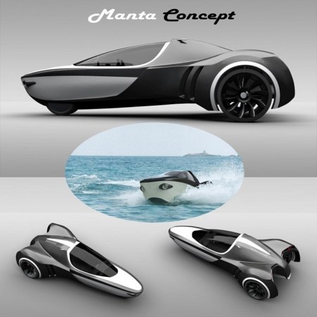 Manta Concept - интересная идея плавающего автомобиля