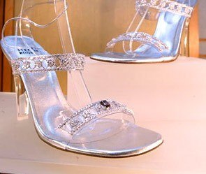 Самой дорогой обувью считаются босоножки на высоком прозрачном каблуке от знаменитого ювелира Стюарта Вайцмана (Stuart Weitzman). Они украшены 595 мелкими бриллиантами, одним большим рубином, платиновой нитью и оцениваются в 2 миллиона долларов.