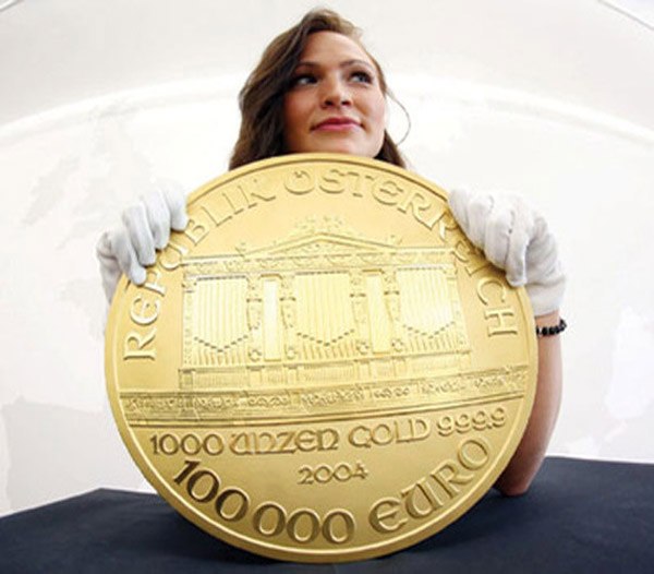 Самая большая золотая монета Европы.