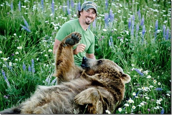 Этот 800-фунтовый медведь гризли по имени Брутус — лучший друг Кейси Андерсона. Брутус был 2-недельным детёнышем, когда Кейси спас медведя и воспитал его с любовью, вниманием о малыше, ну и, конечно, с уважением. Брутус живет в прибежище, которое Кейс построил для него — так он может жить как медведь гризли, как и предполагается природой. Кейси и Брутус неразлучны.