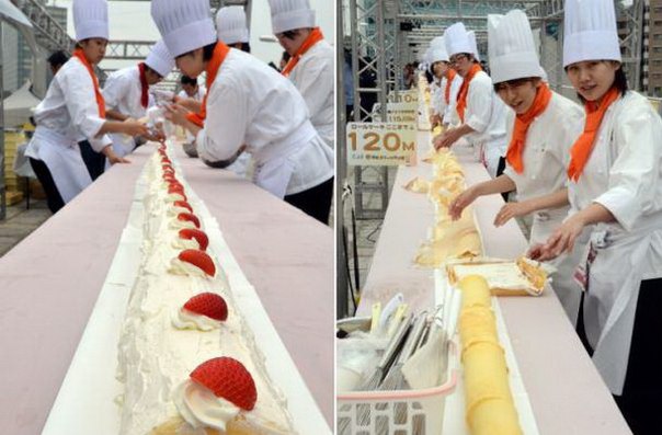 Японские кондитеры испекли самый большой торт в мире