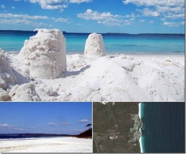 Самый белый песок в мире находится в местечке Хаймс (Австралия). Он занесен в Книгу рекордов Гинесса