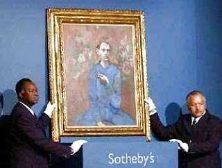 Самой дорогой картиной была признана работа Пабло Пикассо "Мальчик с трубкой", проданная на аукционе Sotheby's за 104 млн долларов