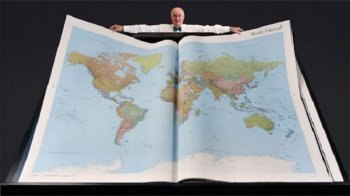 Самый большой атлас в мире под названием "Атлас Земля Платинум" продемонстрировали в Британской библиотеке в Лондоне перед тем, как рекорд утвердила Книга рекордов Гиннеса. Всего в мире существует 31 копия подобных атласов Earth Platinum atlas ("Атлас Земля Платинум") с параметрами 1,854 метра x 1,45 метра и глубиной 6 сантиметров.