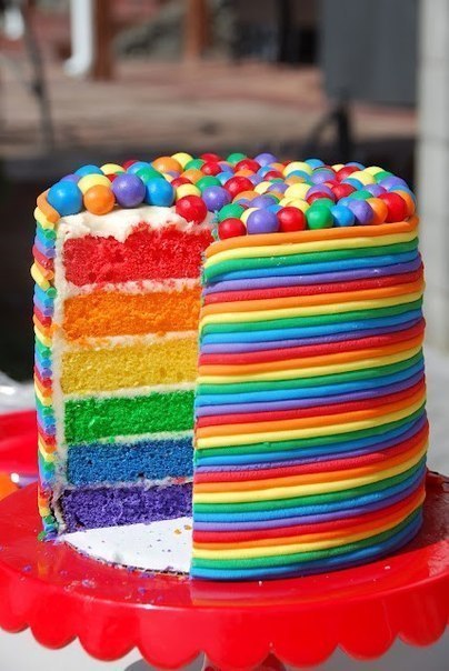 самый радужный торт...