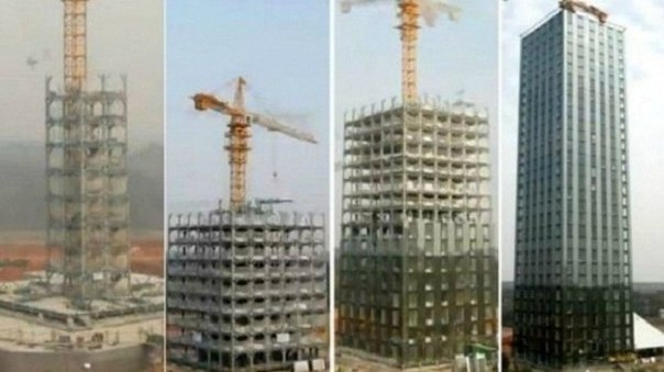 Китайская строительная фирма  Broad Group” построила 30-этажный небоскрёб всего за 15 дней.