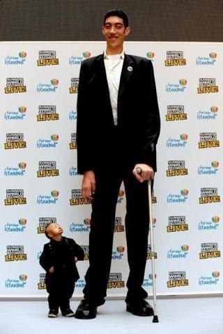 Самый большой и самый маленький в мире человек.