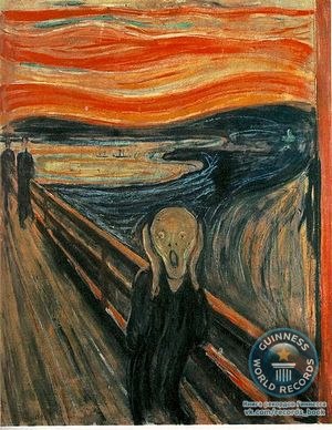 Самой дорогая картина в мире "Крик" художника Эдварда Мунка. Её продали за 119.9$ млн.