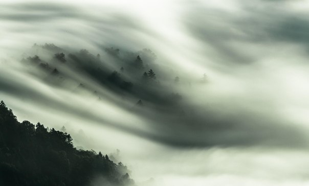 Движение облаков в горах