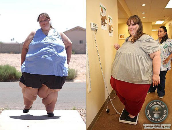 33-летняя американка Сьюзен Эман (Susanne Eman), которая является самой толстой женщиной в мире (ее вес на текущий момент указывается как 343 кг)