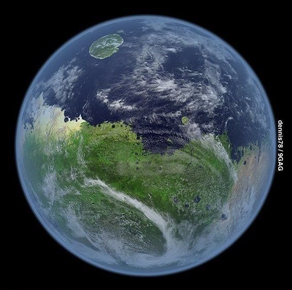Вот-так бы выглядел Марс если бы на нём была вода.
