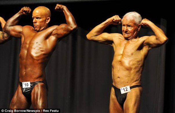 83-летний бодибилдер Рэймонд Мун принял участие в международном чемпионате культуристов World Fitness Federation в австралийском Мельбурне, не смущаясь того, что другие участники были более, чем вдвое моложе его.