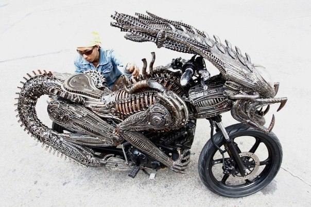 Самодельный мотоцикл сделанный из переработанных материалов