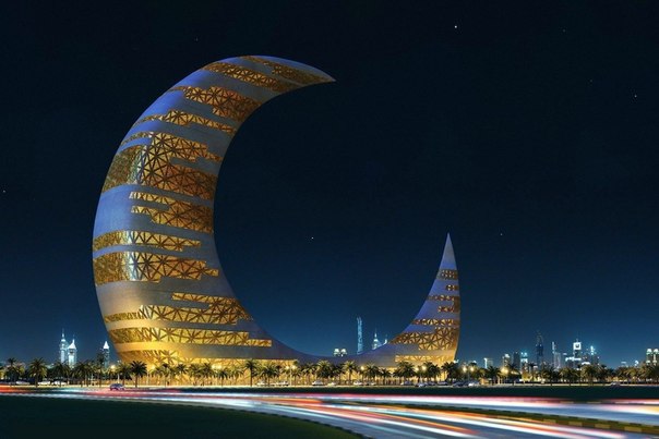 Небоскреб-полумесяц, Дубай, ОАЭ. Концепт здания от американской компании Transparent House