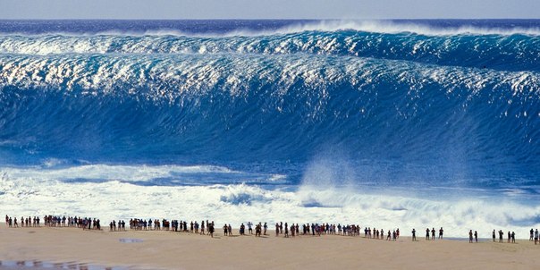 Волны высотой 15 м на Гавайях можно наблюдать раз в десятилетие