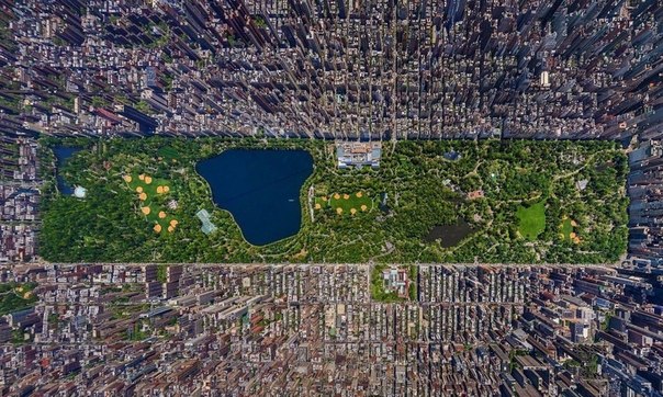 Центральный парк, Нью-Йорк. Вид сверху