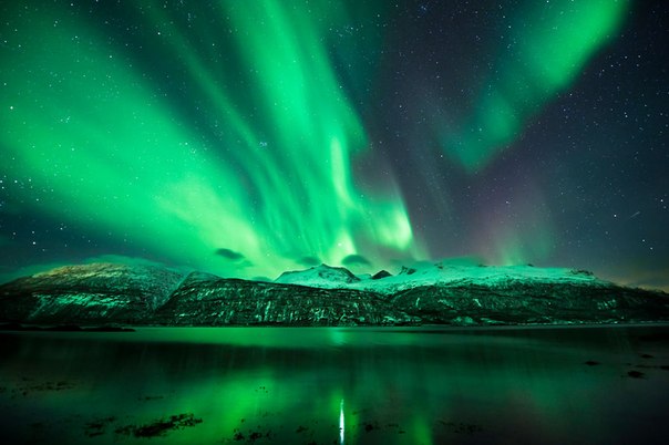 Северное сияние в небе Норвегии