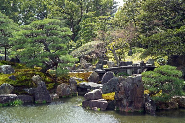Сад замка Нидзё в Киото, Япония.
